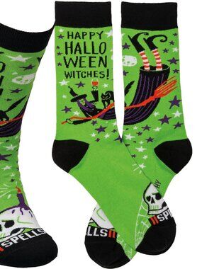 NEW Halloween-themed SOCKS "Happy Halloween Witches!" by Primitives by Kathy